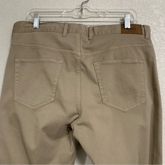 Peter Millar Pants Mens 34 5 Pocket Chino Cotton Modal Khaki Tan Casual Preppy - Picture 7 of 10